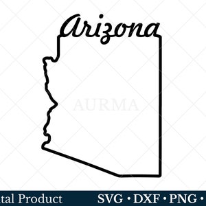 Arizona State Svg, Arizona Png, Patriotic Svg, Cut File, US State Map, Fichiers Svg pour Cricut