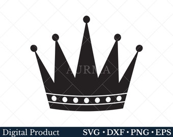 May include: A black crown with five points and a band of small circles around the base.