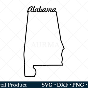 Alabama State Svg, Alabama Png, Patriottische Svg, Cut File, US State Map, Svg-bestanden voor Cricut