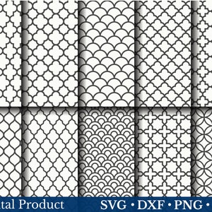 幾何学的シームレス パターン SVG、四つ葉パターン SVG、ファブリック パターン PNG、波パターン SVG、クラシック レトロ パターン、ビンテージ パターン SVG