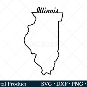 Illinois State Svg, Illinois Png, Patriotic Svg, Cut File, US State Map, Fichiers Svg pour Cricut