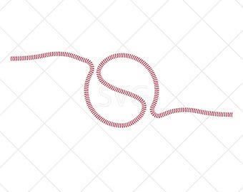 Baseball Stitched Line Svg, Softball Svg