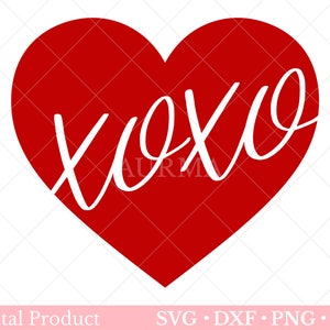Svg XOXO, câlins et bisous, svg amour, svg coeur Saint-Valentin, couper fichier, fichiers Svg pour Cricut