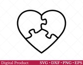 Puzzle svg, Heart Puzzle, Heart clipart, Heart puzzle svg,  Outline Heart svg, Love Puzzle svg, Family Puzzle