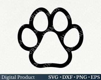 Dog paw svg. Dog paw print svg. Outline paw print svg. Paw heart svg. Paw print svg. Svg files for cricut