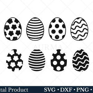 Easter Egg SVG bundle, Easter egg PNG, Eggs with Patterns, Cut file, SVG file for Cricut