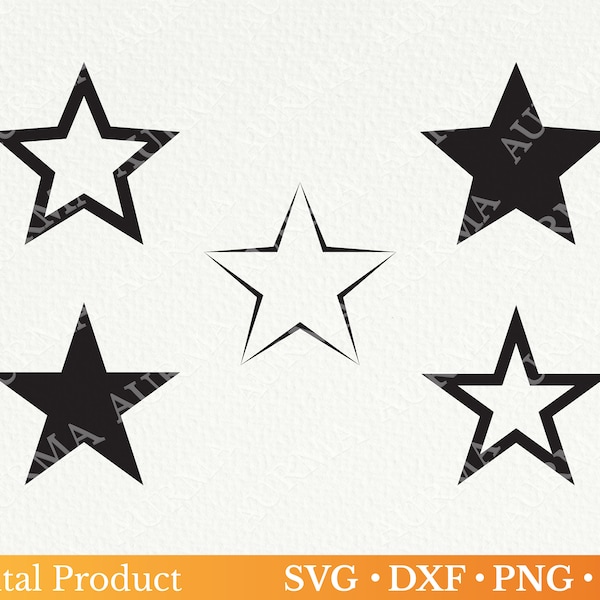 Star svg, star silhouette, stars svg, star clip art, start clipart, outline star svg, svg files for cricut, svg, png,dxf