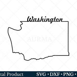 Washington State Svg, Washington Png, Outline Washington Map, Typographie rétro, Patriotic Svg, Cut File, US State Map, Fichiers Svg pour Cricut