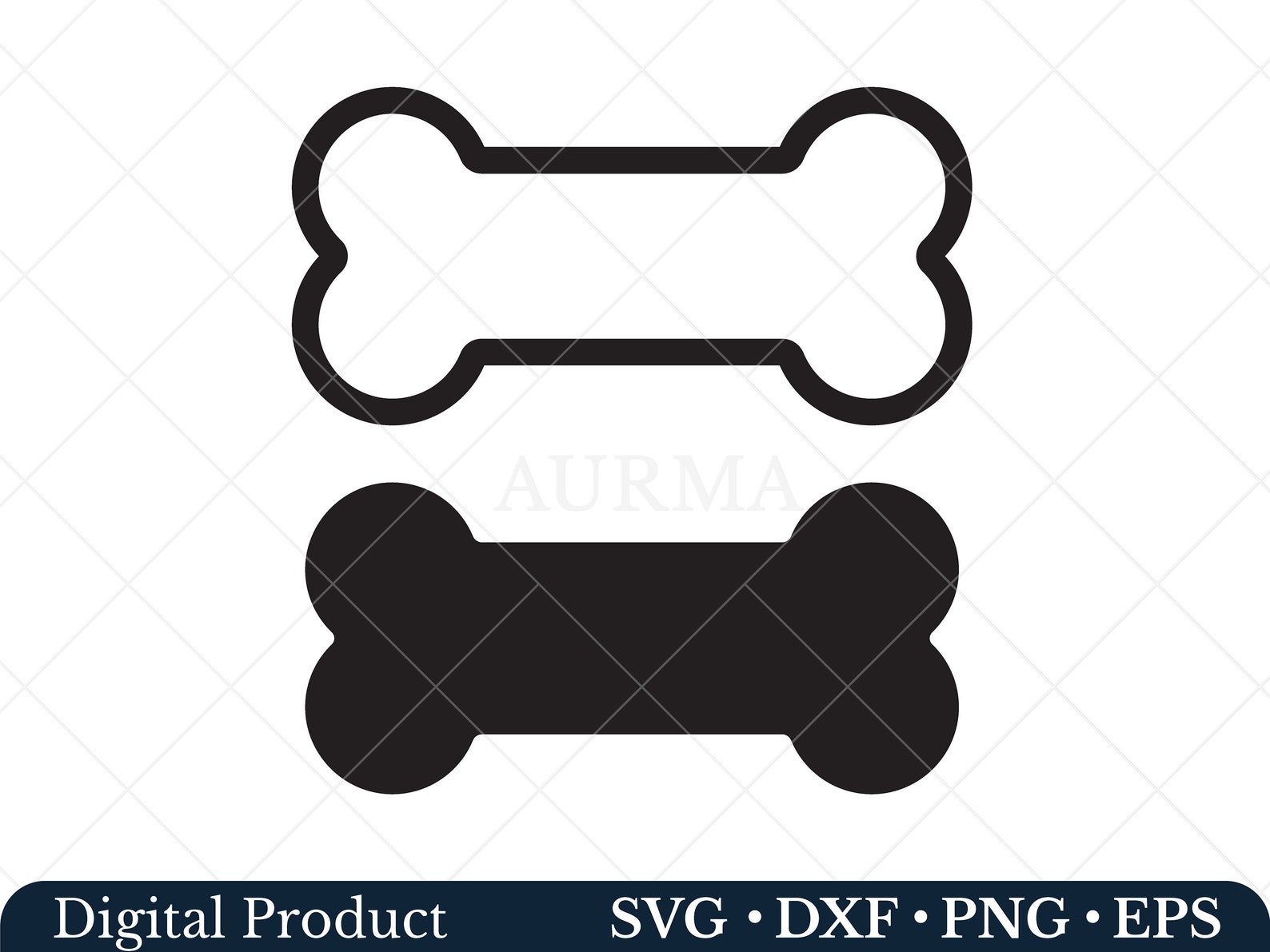 Dog Bone Svg, Pet Food Svg, Pet Medallion Svg, Outline Bone Svg