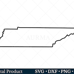 Tennessee State Svg, Tennessee Png, overzicht Tennessee kaart, patriottische Svg, gesneden bestand, Amerikaanse staatskaart, Svg-bestanden voor Cricut