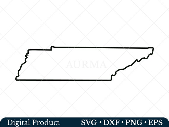 Tennessee – Map Outline, Printable State, Shape, Stencil  Tennessee State Map Shape Business Card Holder display picture 1