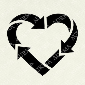 Recycle Symbol svg, Recycle Herz svg, Recycling Herz svg, Eco freundliche svg, png, dxf, eps