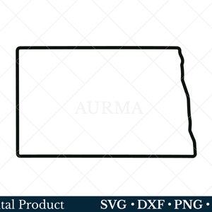 État du Dakota du Nord Svg, Png du Dakota du Nord, carte du Dakota du Nord contour, Svg patriotique, fichier coupé, carte de l'État des États-Unis, fichiers Svg pour Cricut