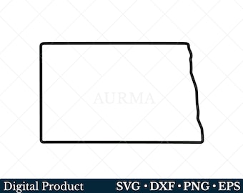 North Dakota State Svg, North Dakota Png, Outline North Dakota Map, Patriotic Svg, Cut File, US State Map, Svg files for Cricut