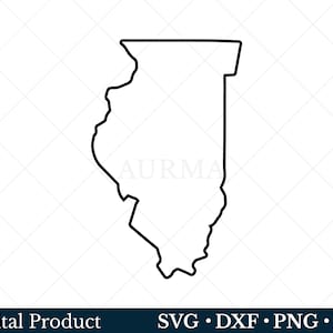 État de l'Illinois Svg, Illinois Png, Svg patriotique, fichier coupé, carte de l'État des États-Unis, fichiers Svg pour Cricut