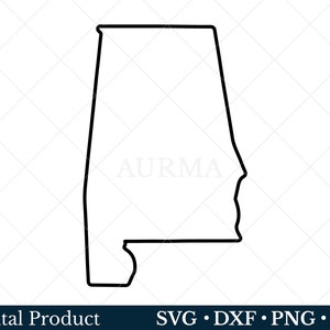 Svg de l'État de l'Alabama, Alabama Png, Svg patriotique, fichier coupé, carte de l'État des États-Unis, fichiers Svg pour Cricut, Svg de carte de l'Alabama