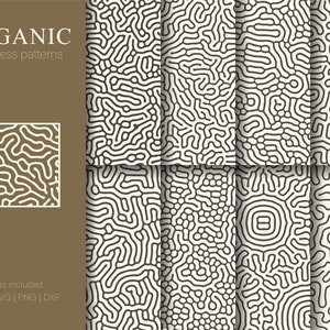 Patrón sin costuras SVG, patrón sin costuras orgánico, textura natural, patrón natural, imitación coral, patrón abstracto, PNG, DXF