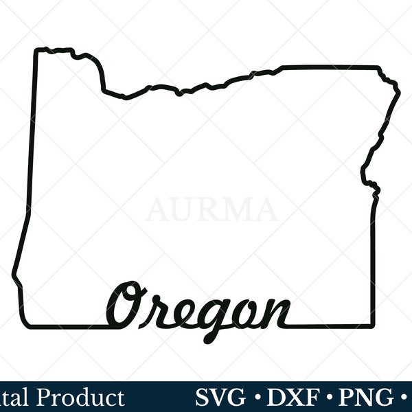 Oregon State Svg, Oregon Png, Outline Oregon Map, Retro Typography, Patriotic Svg, Cut File, US State Map, Svg files for Cricut