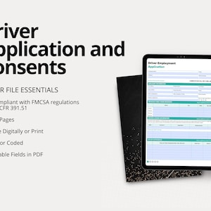 DOT Driver Qualification File | 49 CFR 391.51 Compliance (PDF Fillable ...