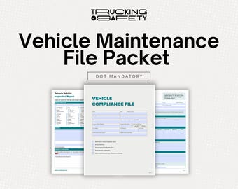 Truck Maintenance File | Vehicle Maintenance Forms | Trucking Company Forms