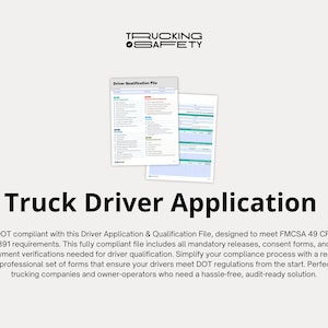 DOT Driver Qualification File | 49 CFR 391.51 Compliance (PDF Fillable ...
