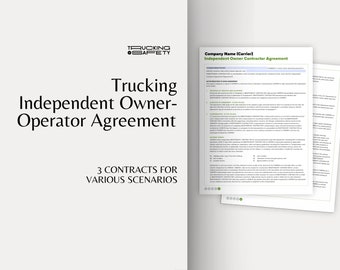 Independent Owner Operator Agreement for Trucking Companies | Lease Operator Contract