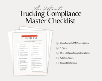 Trucking Compliance Master Checklist | Trucking Compliance List