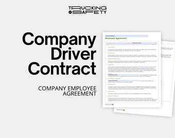 Truck Driver Contract | Trucking Company Employee Agreement | Trucking Company Driver