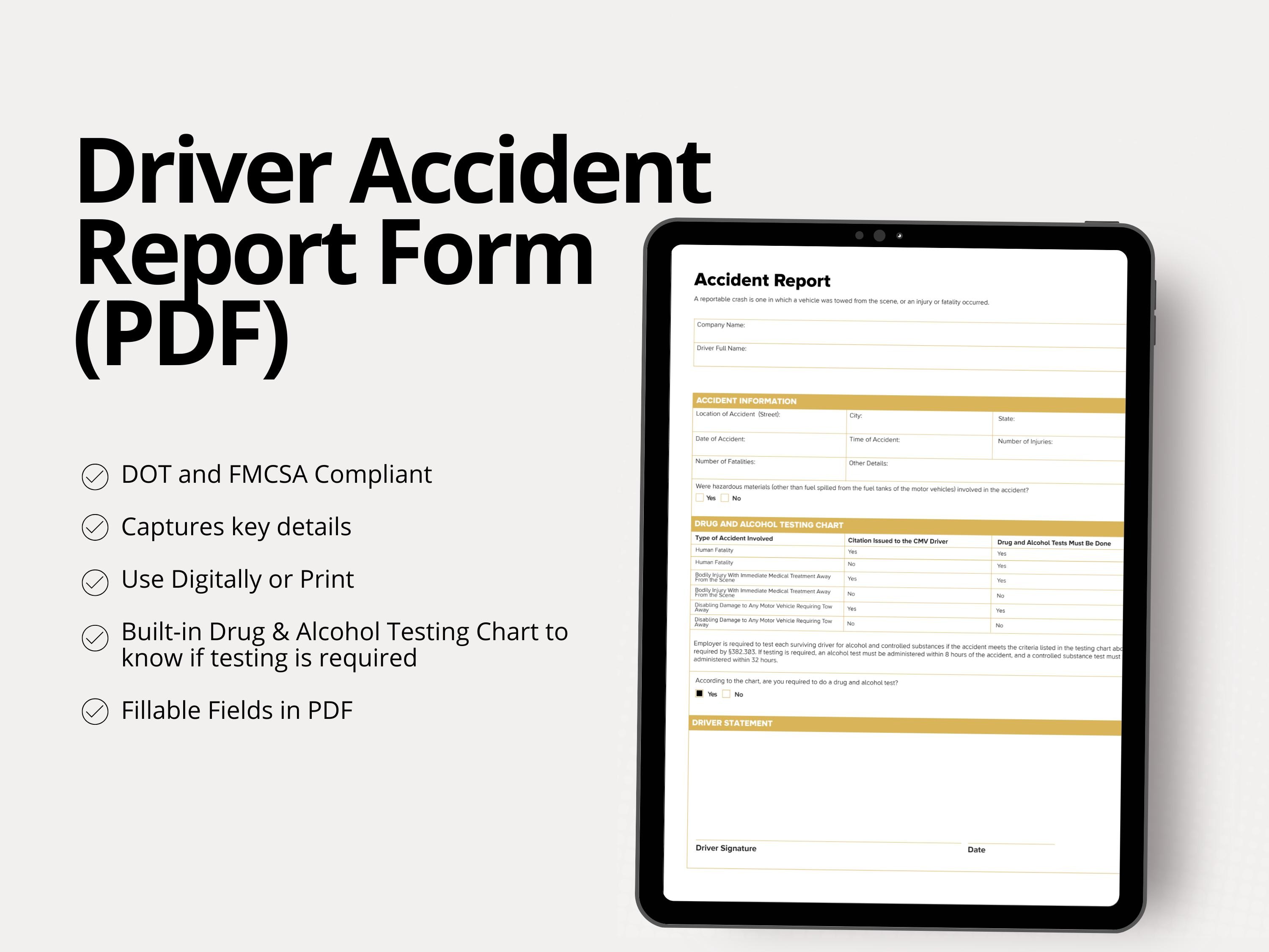 Drive Off Form.pdf Driver Accident Report Form (PDF) – CDL Drivers | Trucking Companies ...