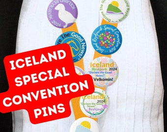 ISLANDIA REYKJAVIK Convención especial JW 2024 ¡Declare las buenas nuevas! Regalos de alfiler de botón (paquetes de 10 a 100)