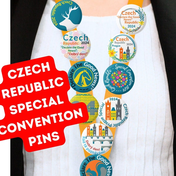 CZECH REPUBLIC PRAGUE Special Convention 2024 Declare The Good News! Button Pin Gifts ( Bundle Packs from 10 - 100 )