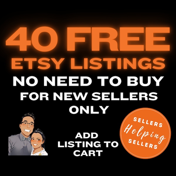 Earn 40 Etsy Free Listings No Purchase Required For New Seller Only Get 40 Free Listings Link in Description
