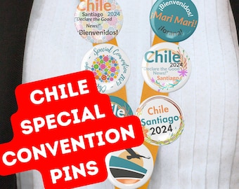 CHILE SANTIAGO Special Convention 2024 Declare The Good News! Button Pin Handmade Gifts ( Bundle Packs from 10 - 100 )