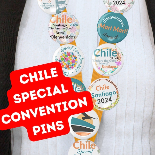 CHILE SANTIAGO Special Convention 2024 Declare The Good News! Button Pin Handmade Gifts ( Bundle Packs from 10 - 100 )