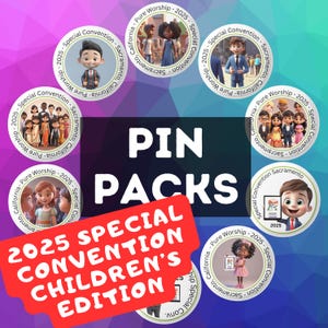 Convención Especial 2025 Adoración Pura Edición Infantil de JW Pines Personalizados Testigos de Jehová jworg jw org ejercite paciencia testigos de Jehová