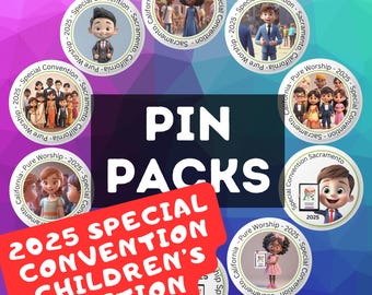 2025 Special Convention Pure Worship JW Children's Edition Custom Pins Testigos de Jehova jworg jw org exercise patience Jehovah s witnesses