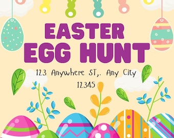 Digital Download Easter Hunt Invitation Editable Easter Invitation Card   Easter Instant Download Party Invite Easter Celebration