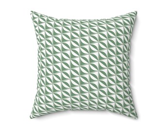 Sage Green Geometric Throw Pillow, Cushion Cover and Case, Housewarming Gift , Sofa Couch Home Decor, Checkerboard, Living Room Interiors
