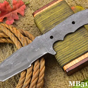 Custom Hammered Spring Steel 5160 Blank Blade Tanto Hunting Knife Handmade,No Damascus (MB514-A)