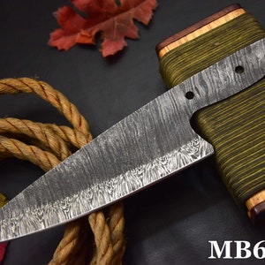 Custom Hammered Hand Forged Damascus Steel Blank Blade Chef Knife Handmade Knife Making Supply Damascus