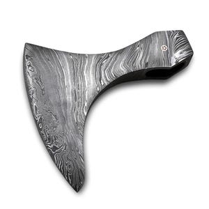 Hand Forged Damascus Steel Axe Head for Outdoor Camping Bearded Bushcraft Axe, Handmade Viking Axe Head incredibly beautiful blade grain