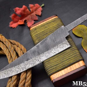 Custom Hammered Hand Forged Damascus Steel Blank Blade Chef Knife Handmade Knife Making Supply Damascus