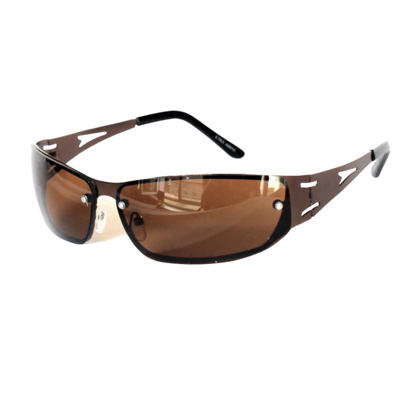 Sportbrille Sonnenbrille Braun / Motorsportbrille Schmal / Damen Herren Raverbrille / Festivalbrille Kupfer Braun / UV400 Gläser Bild 1