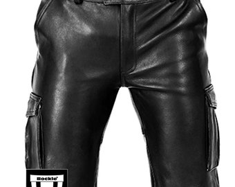 Bockle BoB Cargo Shorts Leather Pants Short Leather Shorts Field Pants made of leather