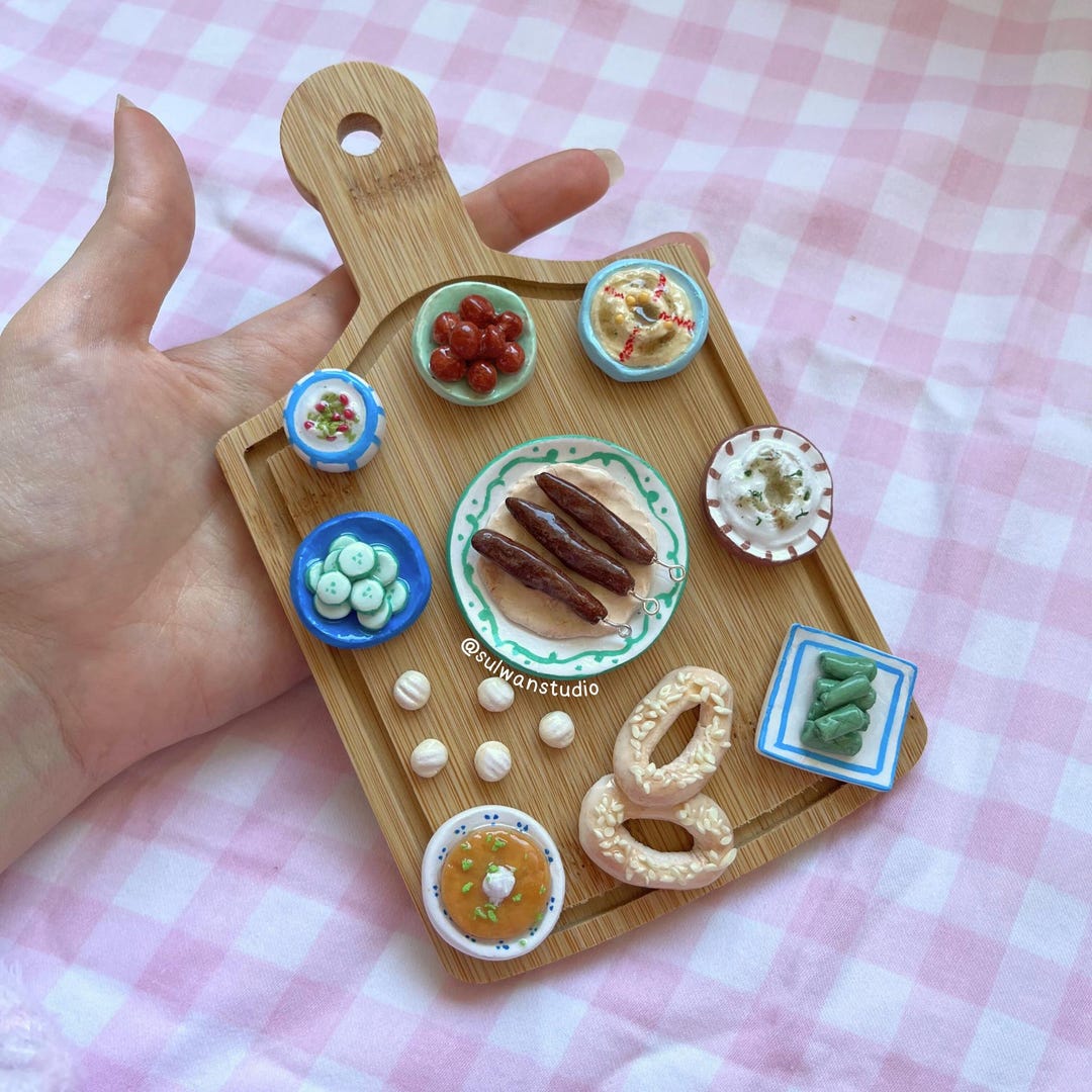 Levantine Decor Levantine Food Wall Art, Miniature Clay Mezze, Lebanese Palestinian ...