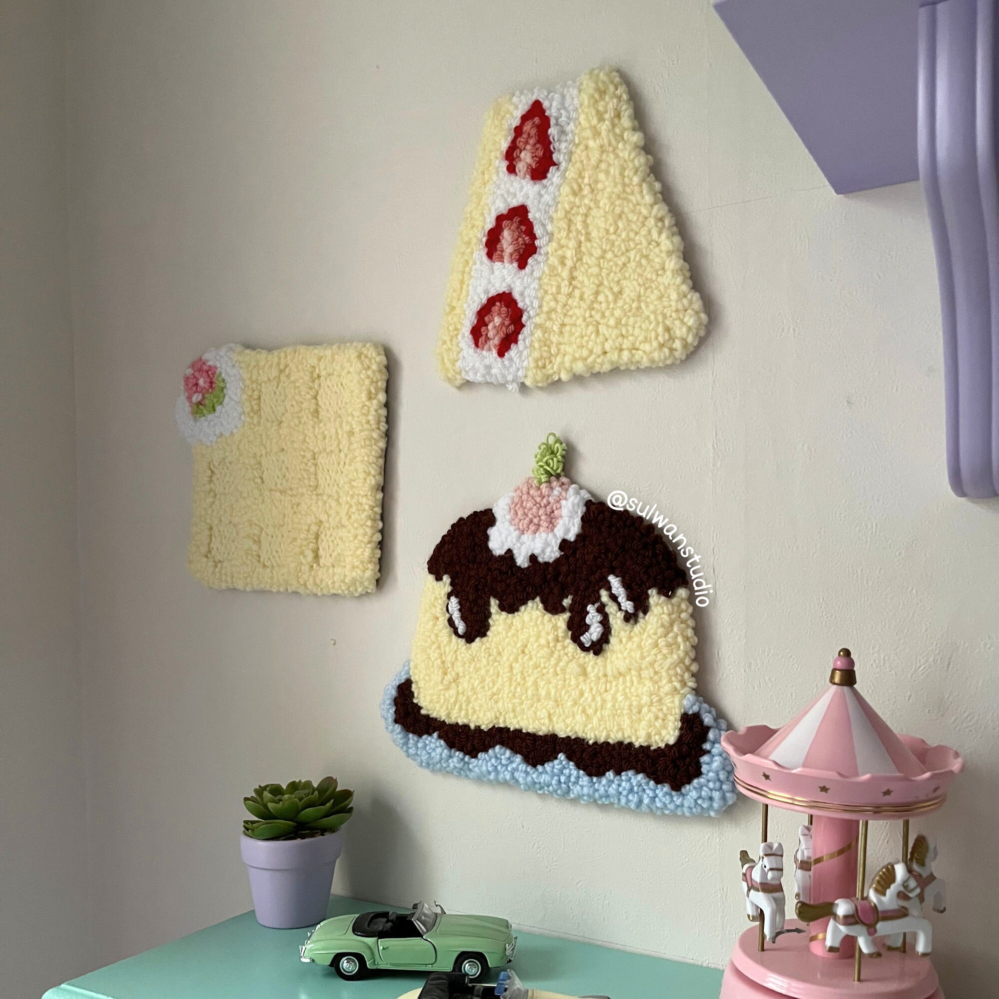 Sando Rug Strawberry Sando Fruit Sandwich Rug, Kawaii Gallery Wall Hanging, Anime ...