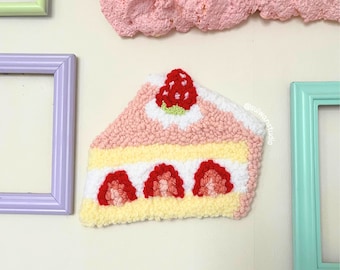 Strawberry Cake Rug, Handmade Strawberry Rug, Tufted Rug Strawberry Cake Rug, Handmade Strawberry Rug, Tufted Rug