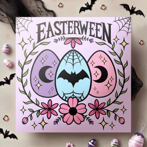 Osterkarte 15x15, für Spooky Creepy Goth wunderliche Pastel Goth Ostern
