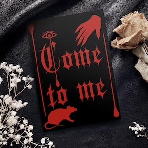 Tarjeta Nosferatu "Ven a mí" 5x7, para el Día de San Valentín gótico de Valloween
