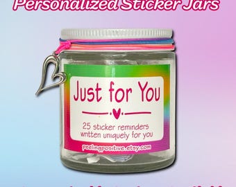 Personalized Message Jar | Custom Gift for Friend, Family or Partner | 25 or 50 Custom Sticker Messages